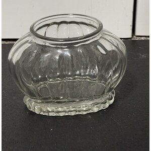 Vintage A.L.R. Co. Pumpkin Clear Glass Oval Vase